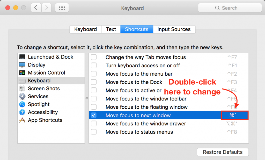 Cycle through a Mac App’s Windows via the Keyboard