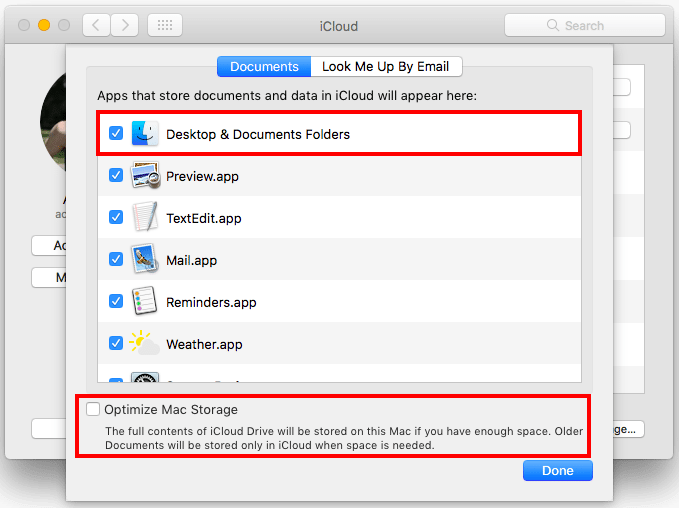 Desktop and Documents syncing