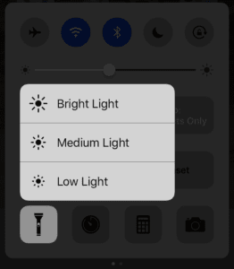 iOS 10 Force Touch Flashlight options